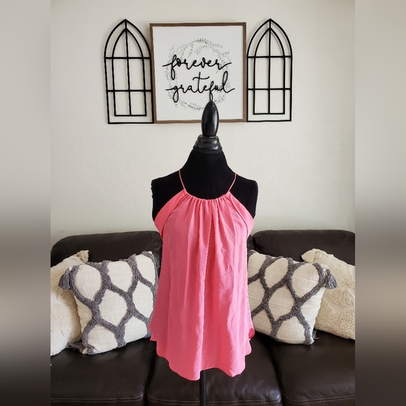 Trina Turk Bubble Gum Barbie Pink Strappy Tank Summer Vibes Boho Chic Classic - Picture 1 of 13